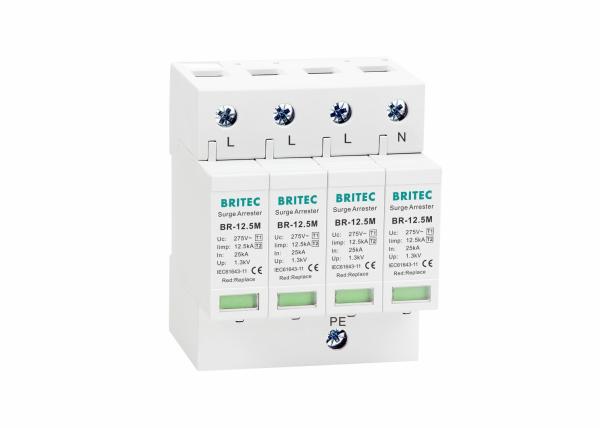 Cheap Class I+II SPD 4P 275V BRITEC Surge Protection Device Surge Arrester for sale