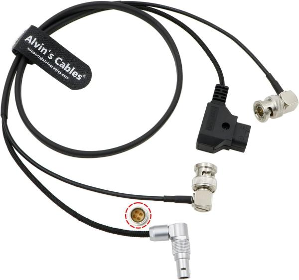 Cheap Combination Power Cable For Zacuto Kameleon Pro EVF Rotatable 4 Pin To D - Tap Power Cable With BNC To BNC SDI Coaxial for sale