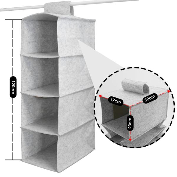 Cheap 4 Shelf Felt Foldable Hanging Closet Organizer For Hat Storage for sale