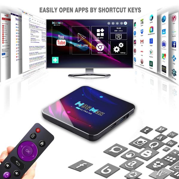 Cheap Intel Rk3318 H96max Setup Box  Player Max 4k Android 10.0 Quad Core for sale