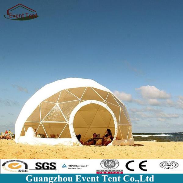 Cheap Clear Roof Beach Shelter Geodesic Dome Tent With PVC Coated Polyester Fabric for sale