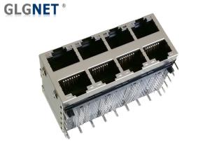 Active Status RJ45 Multiple Port Connectors With Black Housing Color