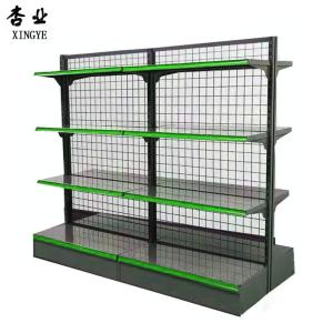 China Supermarket Metal Grid Display Rack Q235 Double Sided Gird Display Shelving on sale