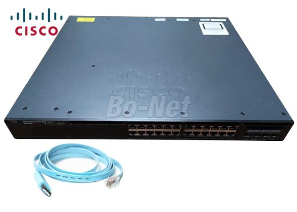 Cheap 24 Port POE Cisco Managed Switch , Cisco Ethernet Switch 4x1G Uplink IP Base WS-C3650-24PS-S for sale