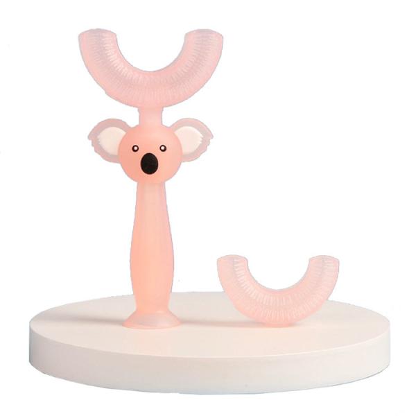 Cheap 360 Manual Baby Silicone Teether Toothbrush Eco Friendly Bear Shaped for sale