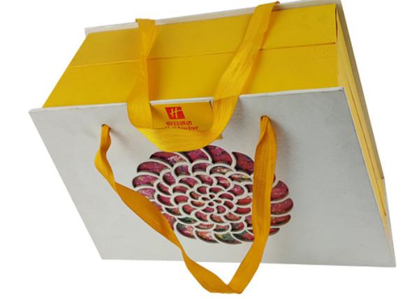 Cheap OEM Customized Box Packaging Packing Paper Box Printing Open Shape Yellow Color Cardboard Box with Handle for sale
