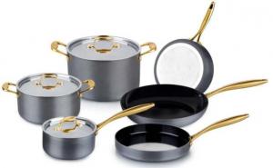 China Wonderful Hard Anodized Aluminium cookware set/kitchenware set/pots and pans with glass lid on sale