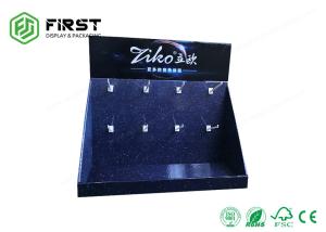 Custom Made Full Color Printed POP Advertising Cardboard Counter Display Stand With Hooks