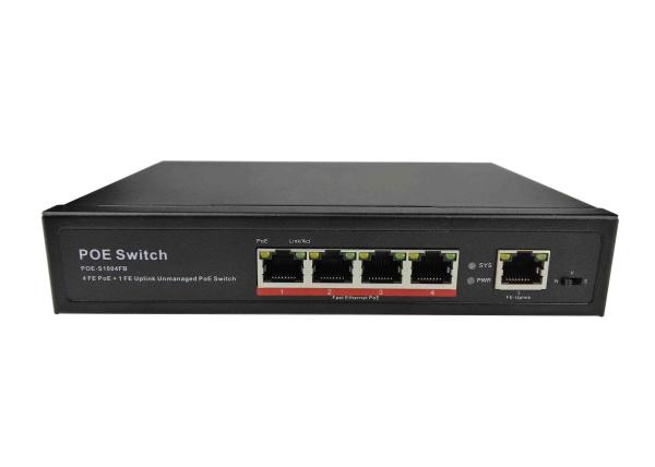 Cheap POE-S1004FB(4FE+1FE)_4 Port 10/100Mbps IEEE802.3af/at PoE Switch with 65W Built-in power supply (Newly Developed) for sale