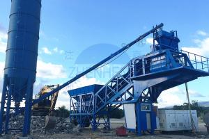 China Belt Type YHZS35 Mobile Concrete Mixing Plant Twin Shaft JS750 Mixer on sale