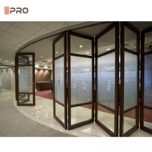 Best Villa Aluminum Folding Doors Glass Clear Interior Slim Frame wholesale