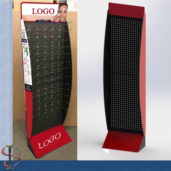 Cheap POP Metal Pegboard Display Rack / POP display stand / mult-hooks display stand / brand merchandiser display rack for sale