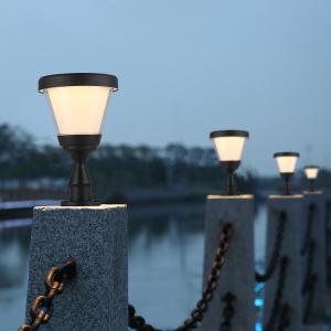 Energy Saving IP65 Solar Post Lights With Mono Solar Panel Aluminum Column Lamp