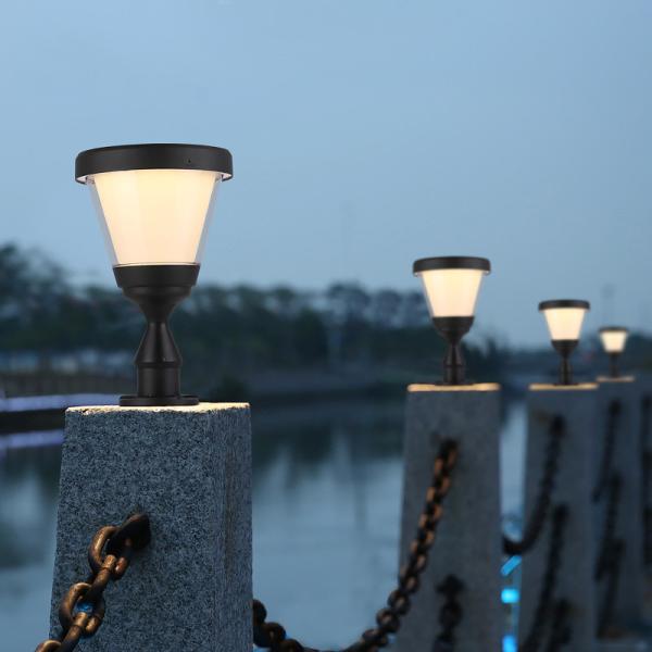 Cheap Energy Saving IP65 Solar Post Lights With Mono Solar Panel Aluminum Column Lamp for sale