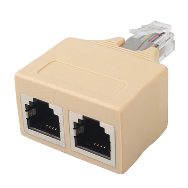 Cheap Male To Female RJ11 Telephone Adapter Hub Splitter With Shield for sale