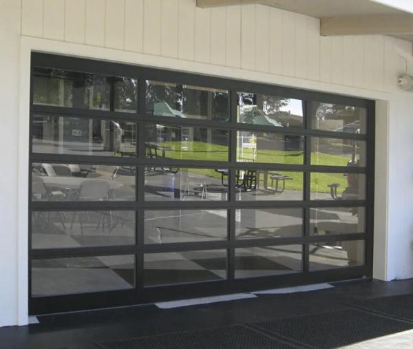 Cheap High Safety Opening Type Manual Or Automatic Water Tightness Class 3 Transparent Glass Sectional Garage Door Modern Customized Intelligent Operation Garage Gate for sale