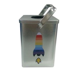 Best square cookie tin container with handles wholesale