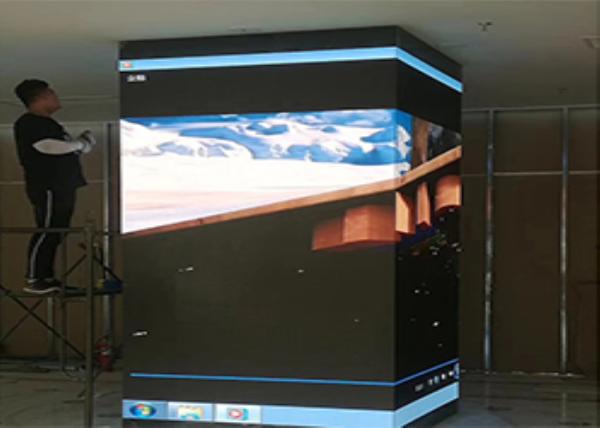 Cheap Pyramid LED Sphere Display , LED Video Screen Flexible Module Splicing Soft Board for sale