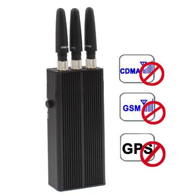 Cheap 3 Antenna 5 Band Handheld GPS Mobile Phone Jammer for sale