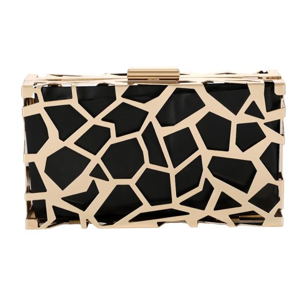 Cheap Geometric Pattern Gold Hollow Out Purse Frame With Plastic Box for sale
