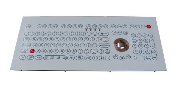 Cheap Flat scrachproof industrial membrane keyboard with trackball and functional keys for sale