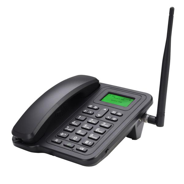 Cheap Black Dual SIM GSM Fixed Wireless Phone Alarm Clock SMS for sale
