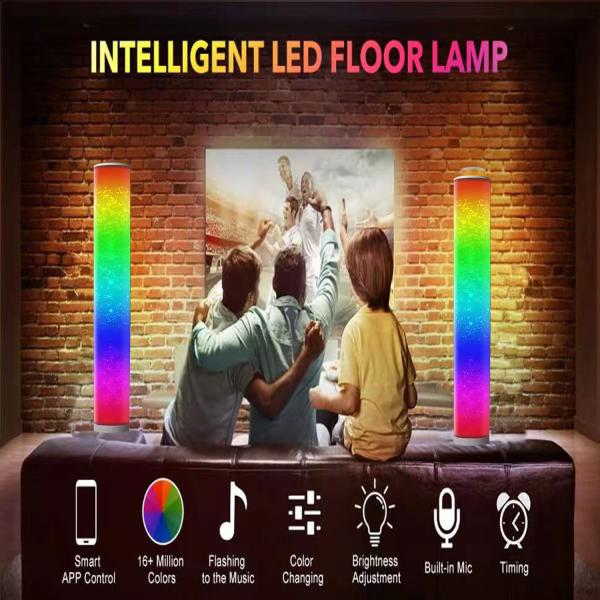 Cheap Polypropylene 20W RGB Corner Floor Lamp Smart Phone App Control 16 Million Colors for sale