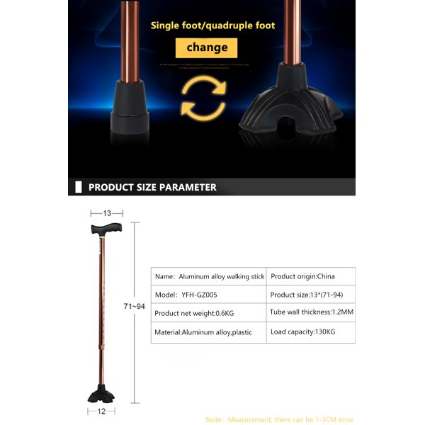 Adjustable Folding Walking Canes 4-Section Foldable Walker Aluminum Walking Cane