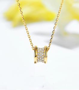 Best 9mm Good Luck Charm Necklace 0.35ct 18k Solid Yellow Gold wholesale