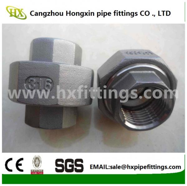 Cheap 1/2” BSPT Female Threaded Union Stainless Steel 304 Cast Pipe Fitting Class 150 for sale