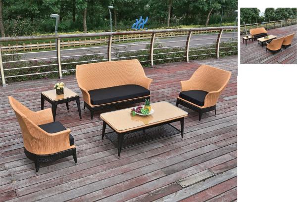 Cheap YLX-RN-001 Rattan Sofa Chairs and Table for Outside use 5 sets for sale