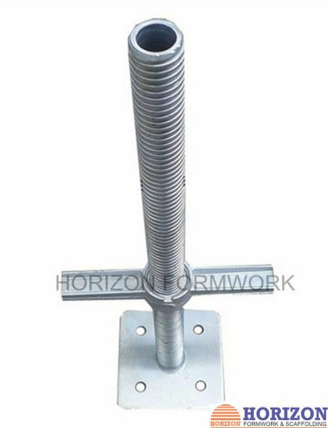 Cheap Hollow Pipe Screwed Swivel Base Jack Painted Surface For Scaffolding Systems for sale