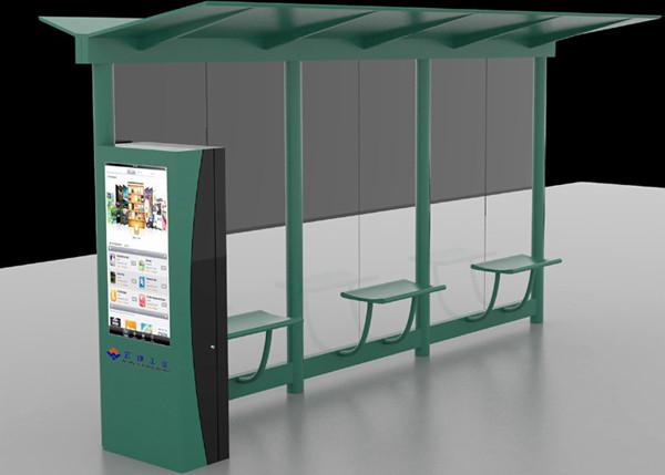 Cheap Auto LCD Outdoor Digital Signage , Digital Bus Stop Shelter Advertising System for sale