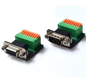 China DB9 D Sub 9 Pin Female Male RS232 Serial Adapter to Screw Terminal Blocks Breakout Board Without Cover on sale