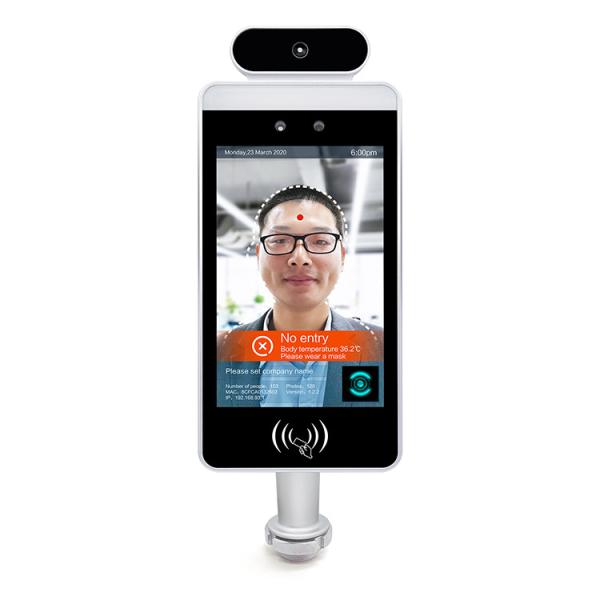 Cheap 2MP IR Face Recognition Attendance Machine With Temperature for sale