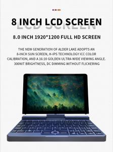 Intel Processor 2 In 1 Mini Laptop Computer 12g Ddr5 1tb Ssd 8 Inch Touch Screen