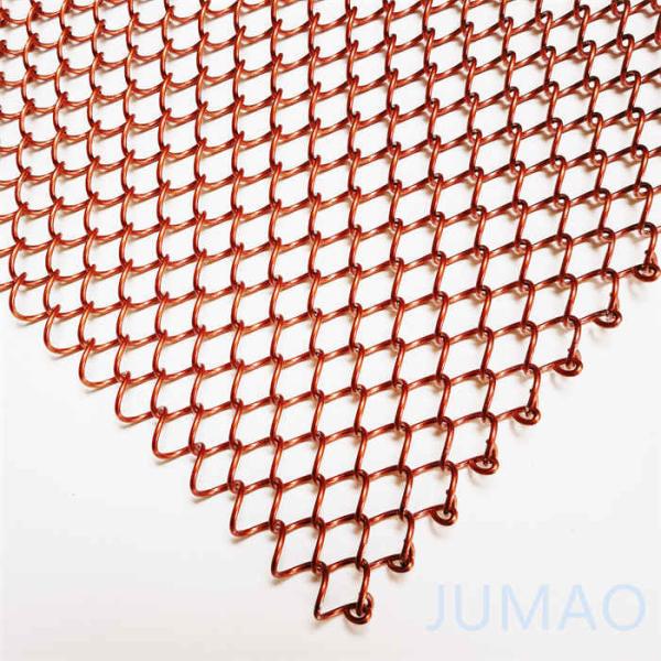 Cheap Red Coil Metal Mesh Curtains Chainmail Fireplace Screen Drapery for sale