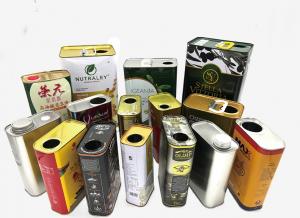 Best Luxury Square Metal Tin Olive Oil Containers Airtight Food Grade Packaging Large Engine Oil Tin Cans wholesale
