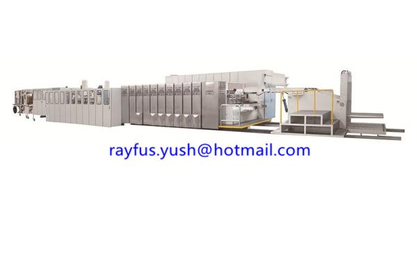 Cheap Pre Feeding Flexo Printer Slotter Die Cutter Folder Gluer Strapper Inline Full Automatic for sale