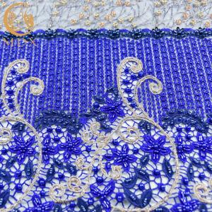 China Water Soluble Sequined Lace Fabric 135cm Width African Textile Pattern Handmade on sale