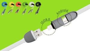 2 in 1 Charging Date Sync Cable, USB To Micro combining USB To Lightning