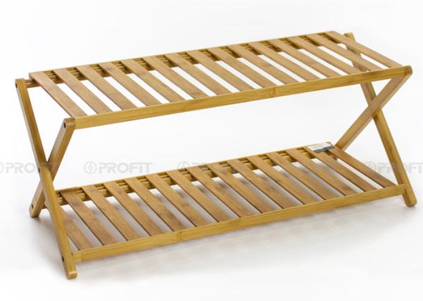 Cheap Foldable 2 Tier Length 70cm 5KG Shoe Rack Made Of Bamboo for sale