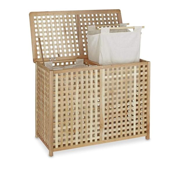 Cheap Bamboo Folding Dirty Clothes Basket Laundry Shelf Hamper With Lids for sale
