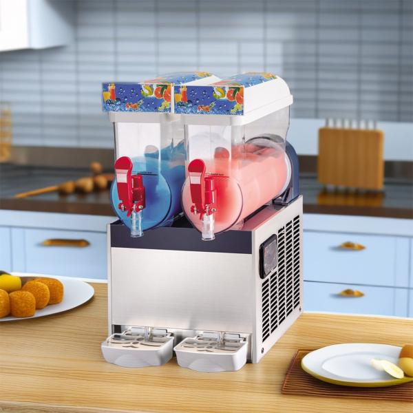 Cheap Commercial Slush Making Machine 12L X 2 Tanks Snow Frozen Drink Slushy Smoothie Maker With Led Light for sale