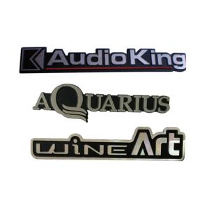 China Laser Logo Aluminum Custom Embossed Metal Tags Metal Display Sticker Tags on sale