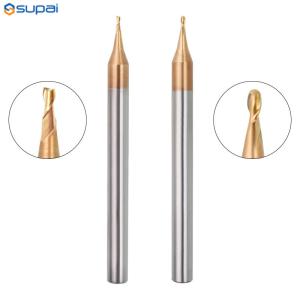 China Micro Ball Nose End Mill 2 Flutes R0.1-0.45mm Tungsten Steel CNC Milling Cutter TiCN Engraving Bit Coated Milling Bit on sale