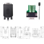 DB9 D Sub 9 Pin RS232 Serial Port Connectors to Terminal Blocks Adapter with