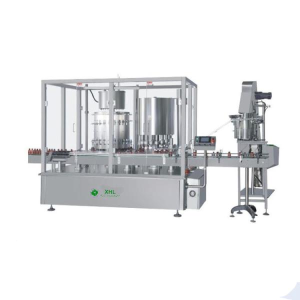 Cheap XHL YG24/12 small scale automatic liquid filling and capping labeling integrated machine for plastic bottle for sale