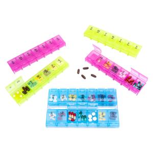 Custom Colorful Pill Storage Cases Weekly Twice A Day 1 Pill Organizer ISO 13485