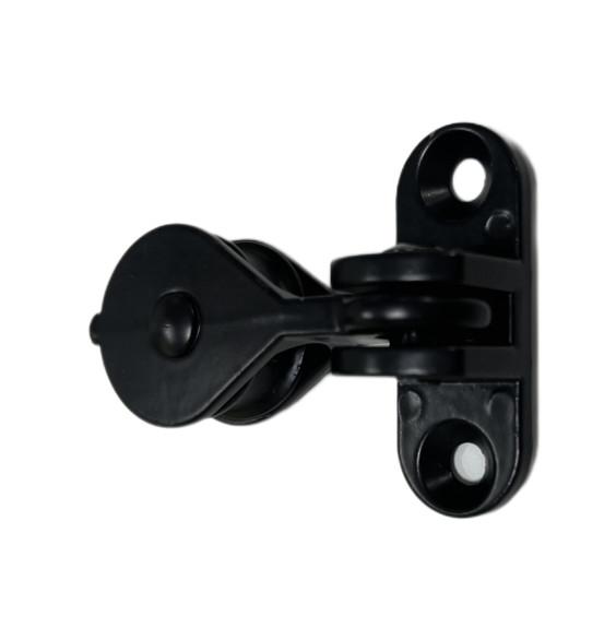 Cheap Rotation Backplate Blinds Pulley Zinc Diecast Black Wall Mount Curtain Pulley for sale